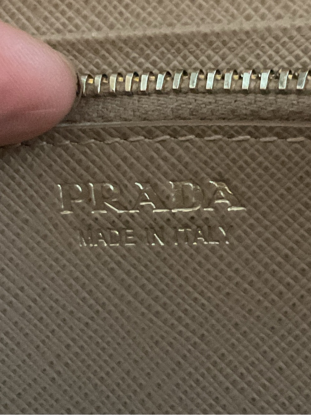 Prada Taupe Saffiano Leather Continental Wallet with Gold Logo - Picture 10 of 11